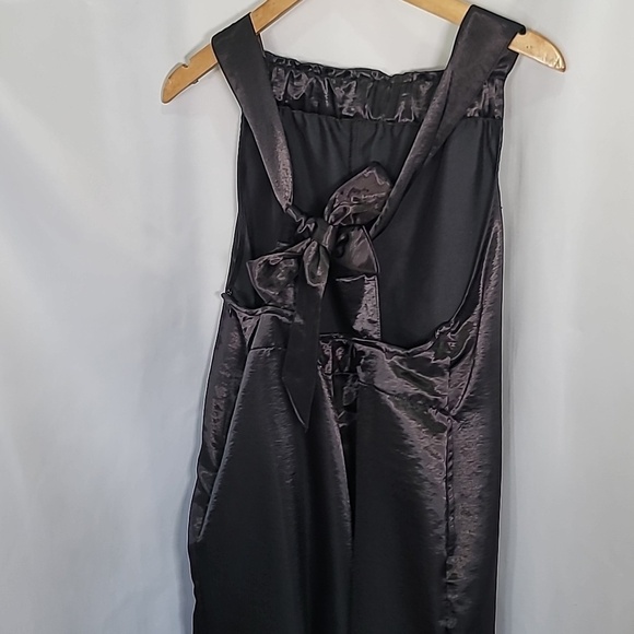 URBAN OUTFITTERS SILENCE + NOISE Satin Overalls Straight Leg Tie Bow Knot - Picture 4 of 8